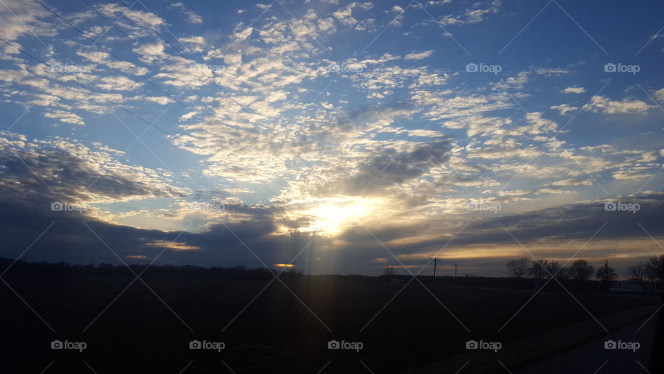 Beautiful sky over the field