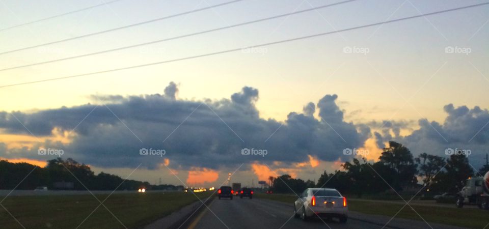 Morning commute. Nice clouds on a mourning commute