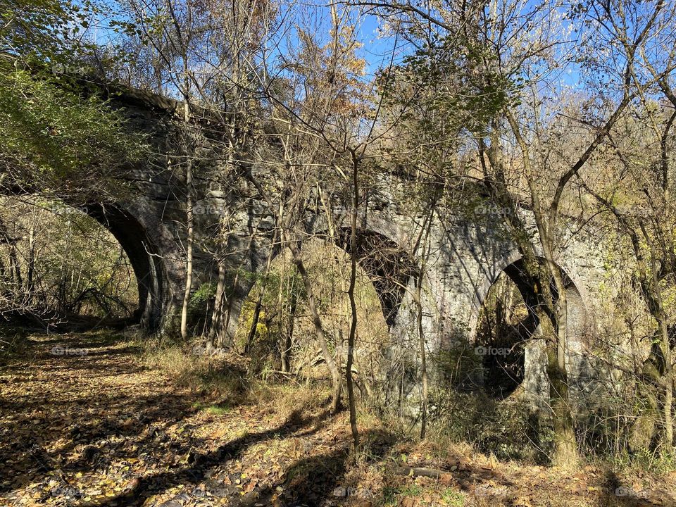 Hidden in the woods abandoned train bridge 