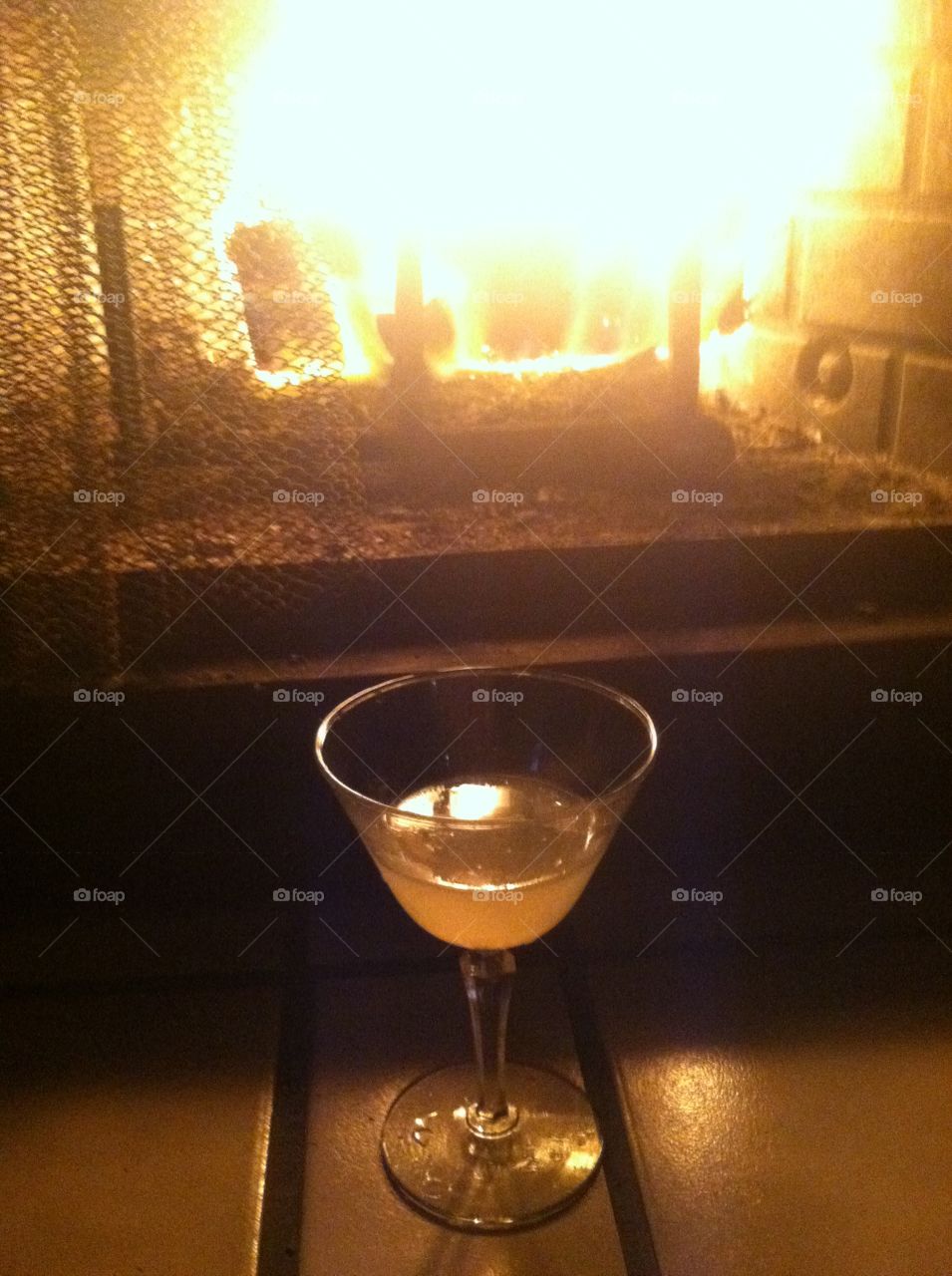Martini by the fire