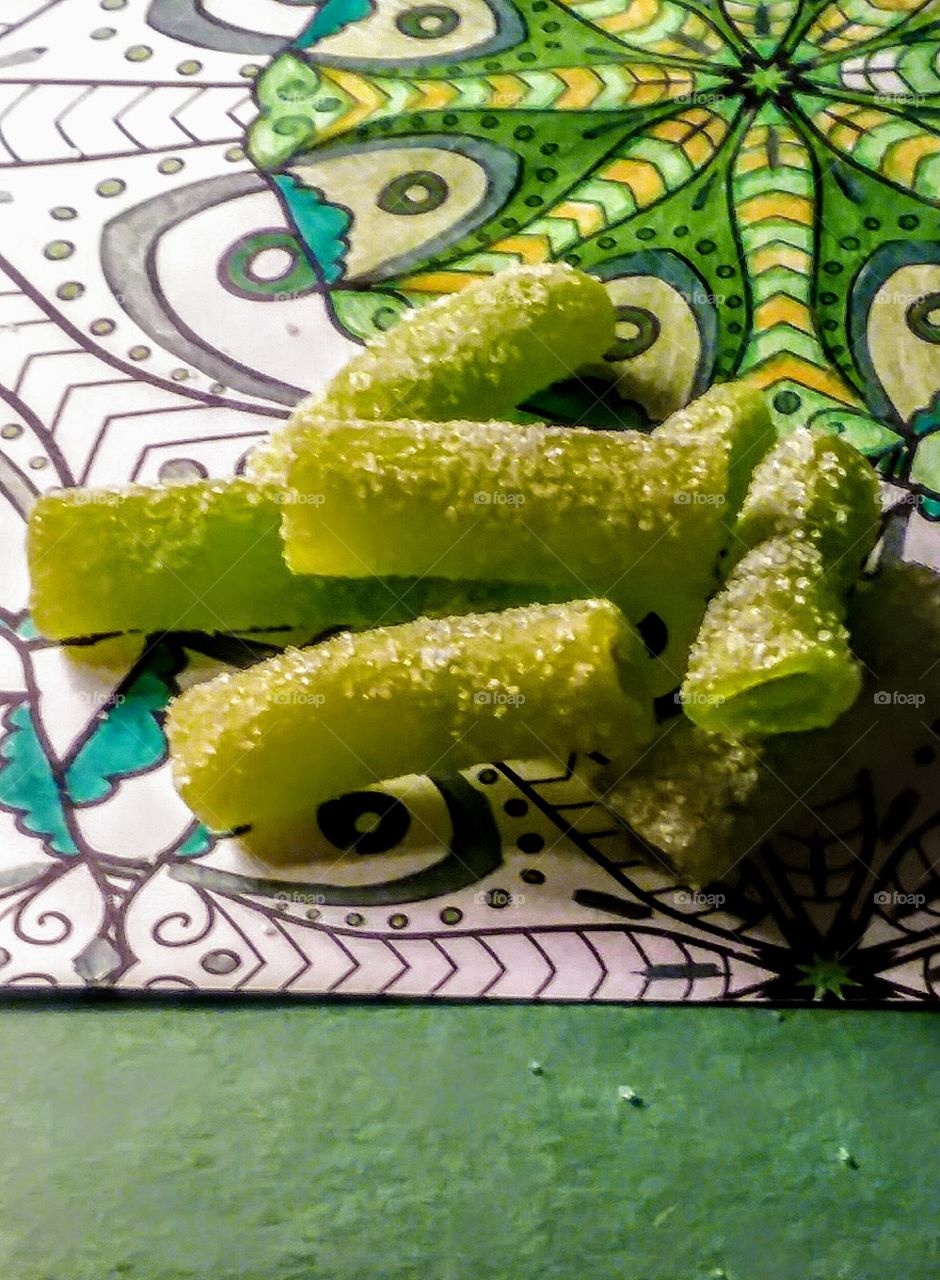 Close-up of Green Sour Candy