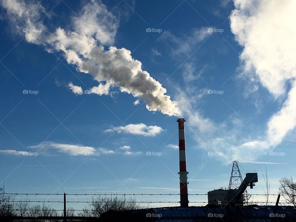 Smoke stack in the cold