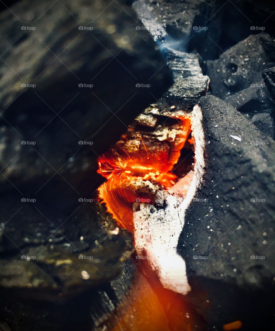 Charcoal fire