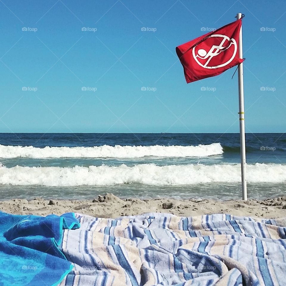 Red Flag. Rip tides over Labor Day weekend in Ocean Grove, NJ kept swimmers out of the water.