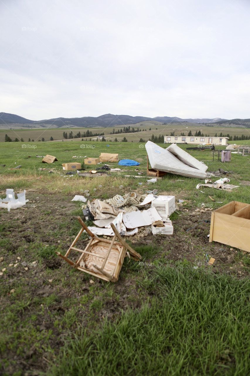 Photos taken to show the negative impact of humans littering. The countryside is covered in garbage. A crew will clean the mess in the coming weeks, and after pictures will come. It is tragic that people can be this cruel and disgusting. 