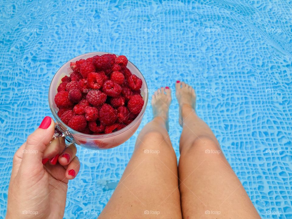 Raspberry by the pool