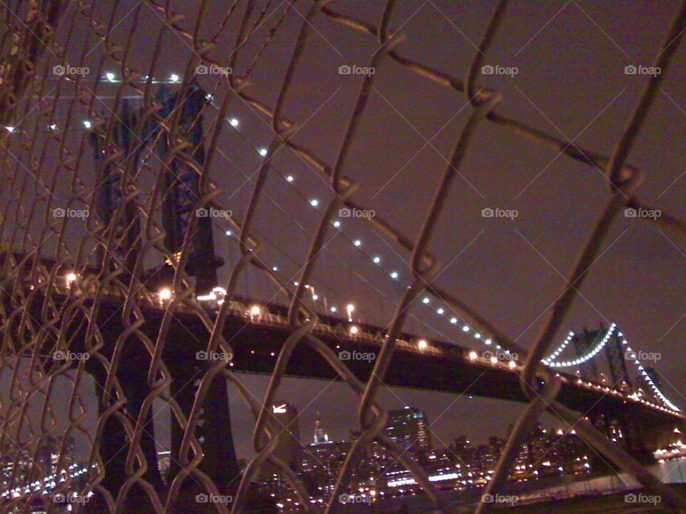 Brooklyn Bridge from DUMBO. The Brooklyn Bridge at night taken from DUMBO, Brooklyn