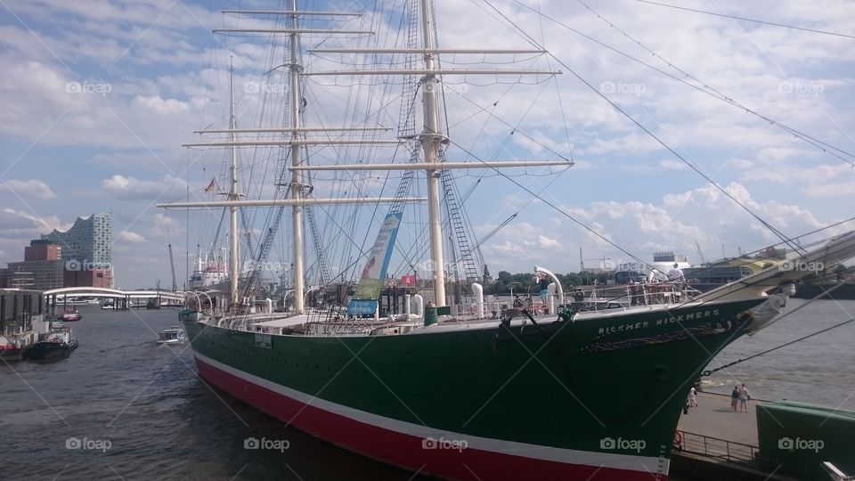 old ship in Hamburg port
