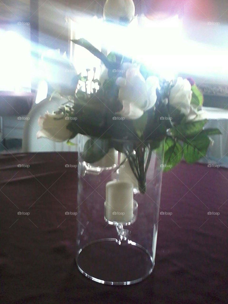 White Rose Bouquet in glass