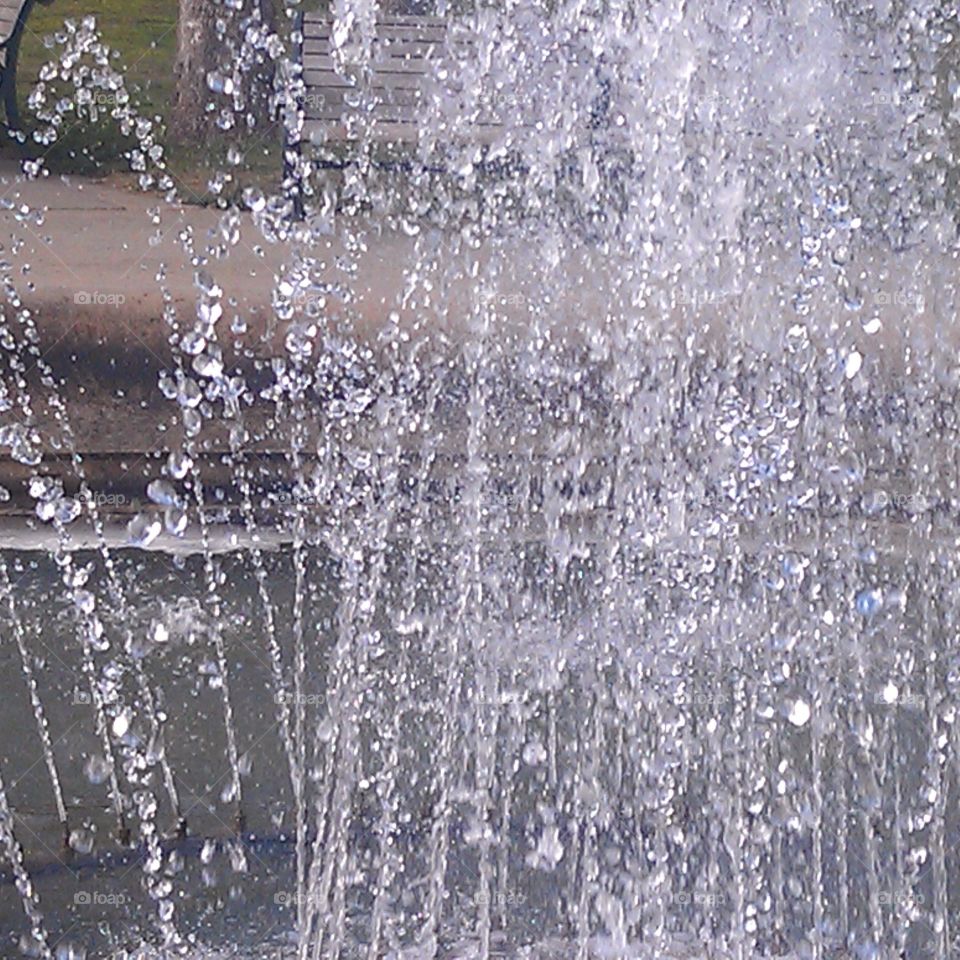 Fountain of crystal clear water