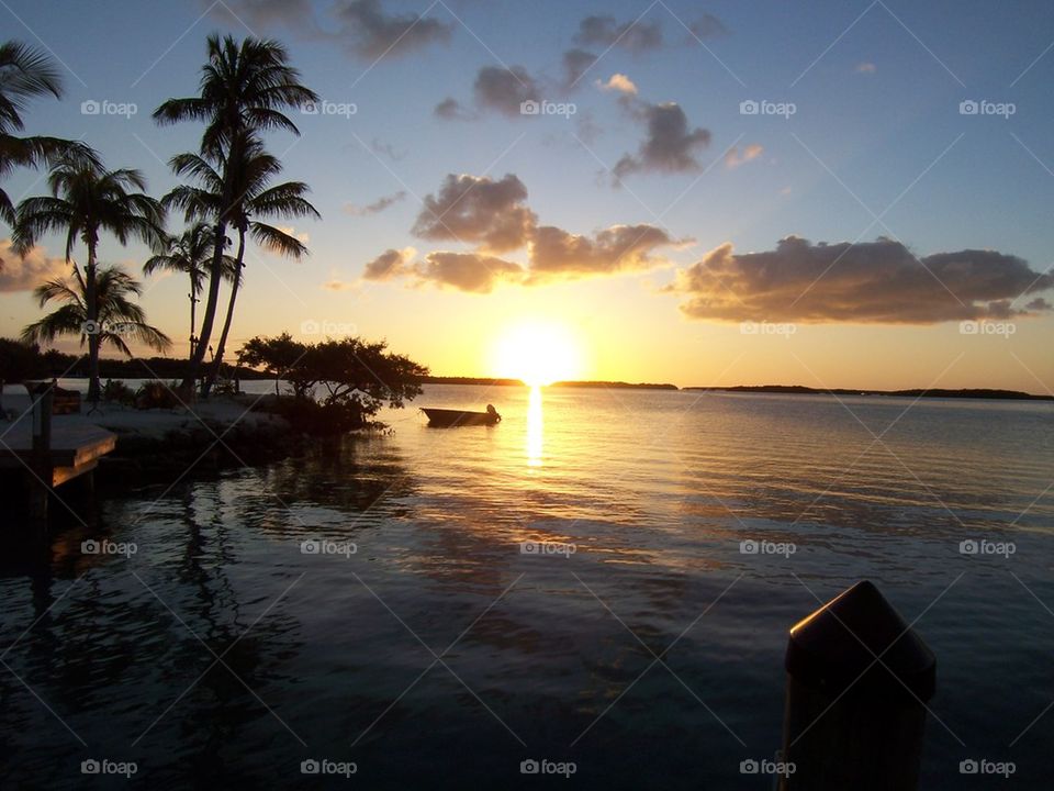 florida sunset with boat