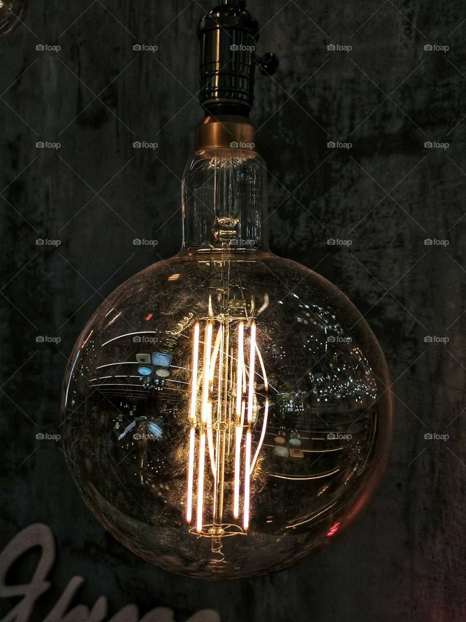 Circle ellipce Light lamp view dark