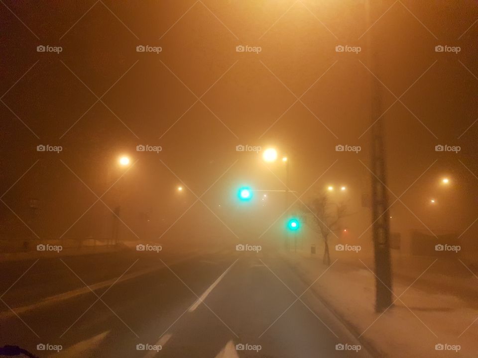road in the fog