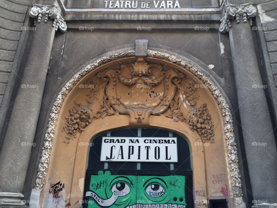 Main entrance of the summer theater, Bucharest,Romania