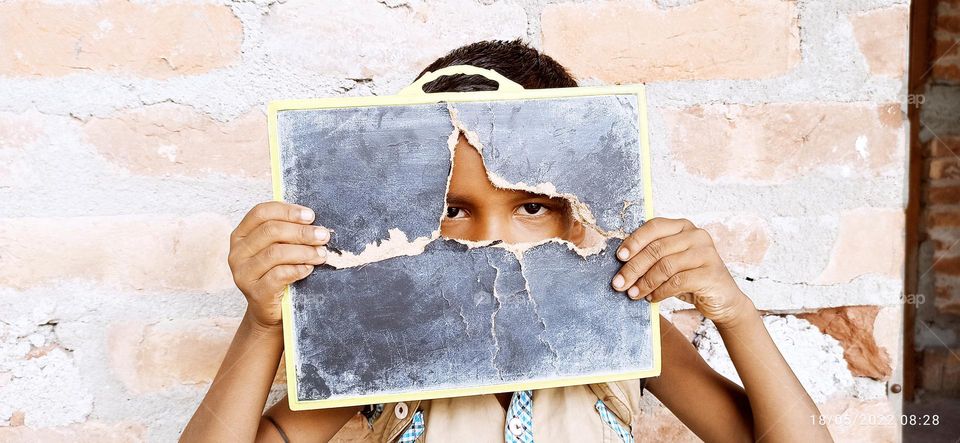 Country kid's joyful moment