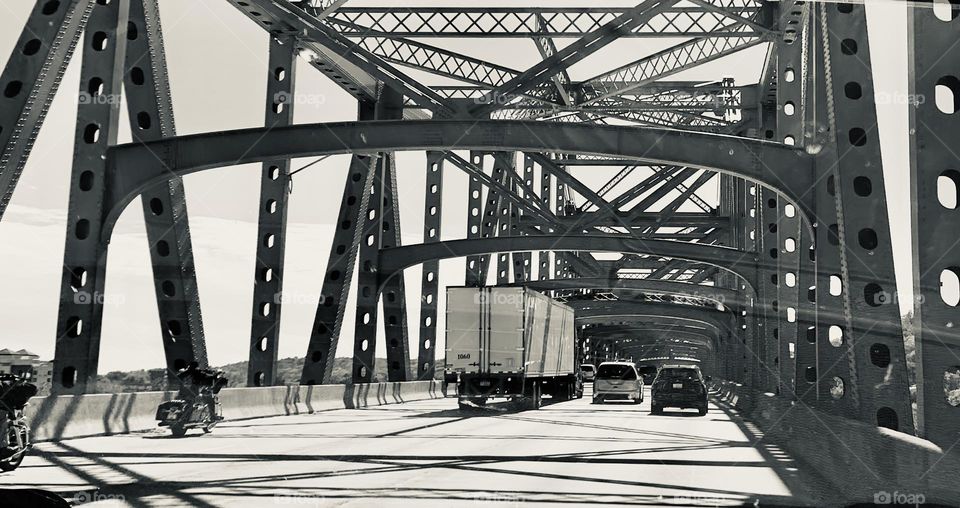 Travelling In The Northeast USA On The Bridge Going Towards The Central Eastern. 