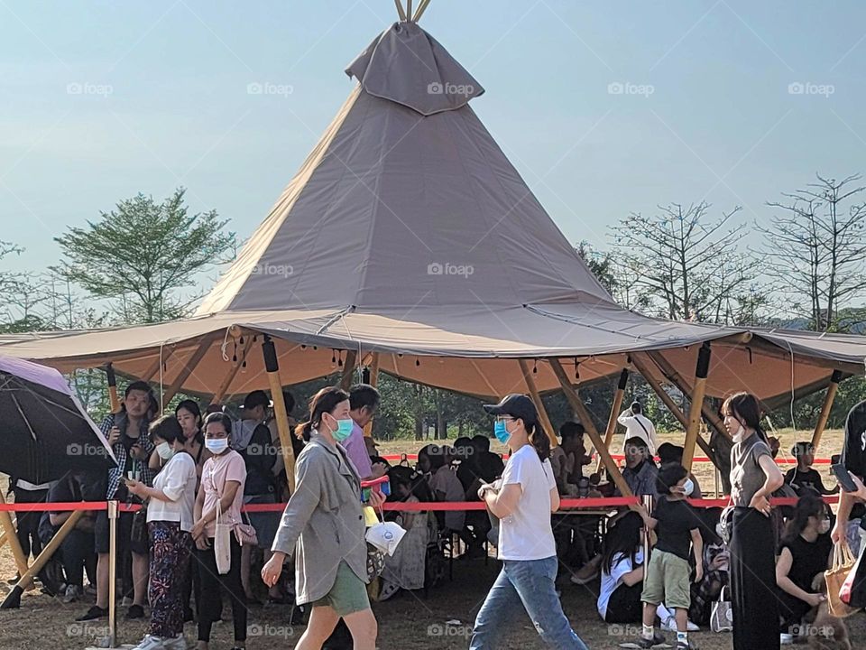 people visiting the market