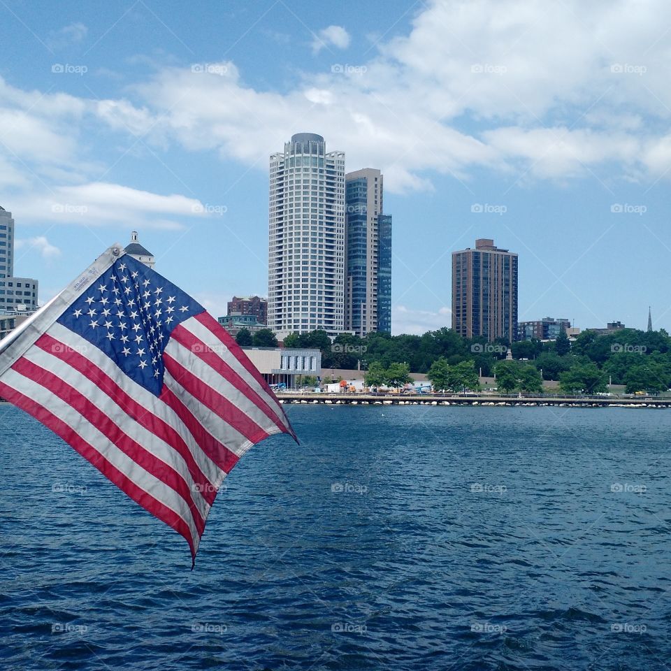 Milwaukee harbor. River boat tour