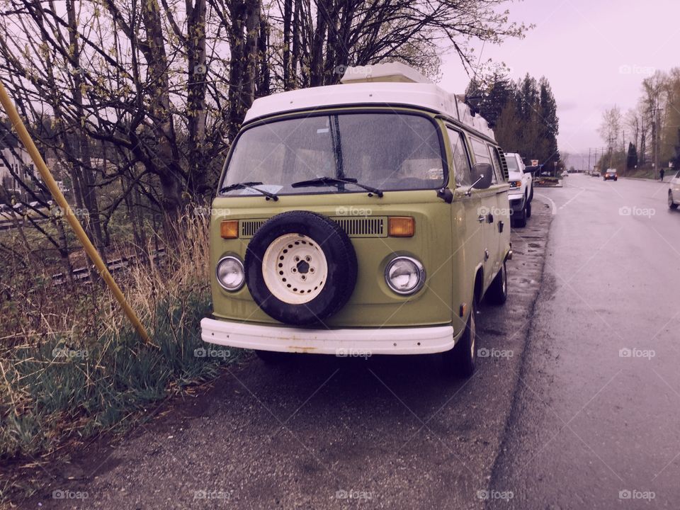 VW Van on a Country Road