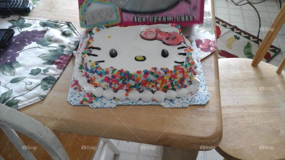 Hello Kitty ice cream cake