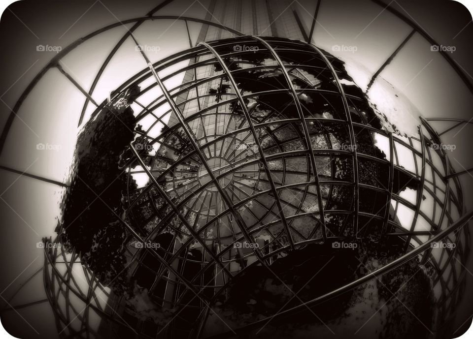 NYC world power. Globe at Columbus circle 