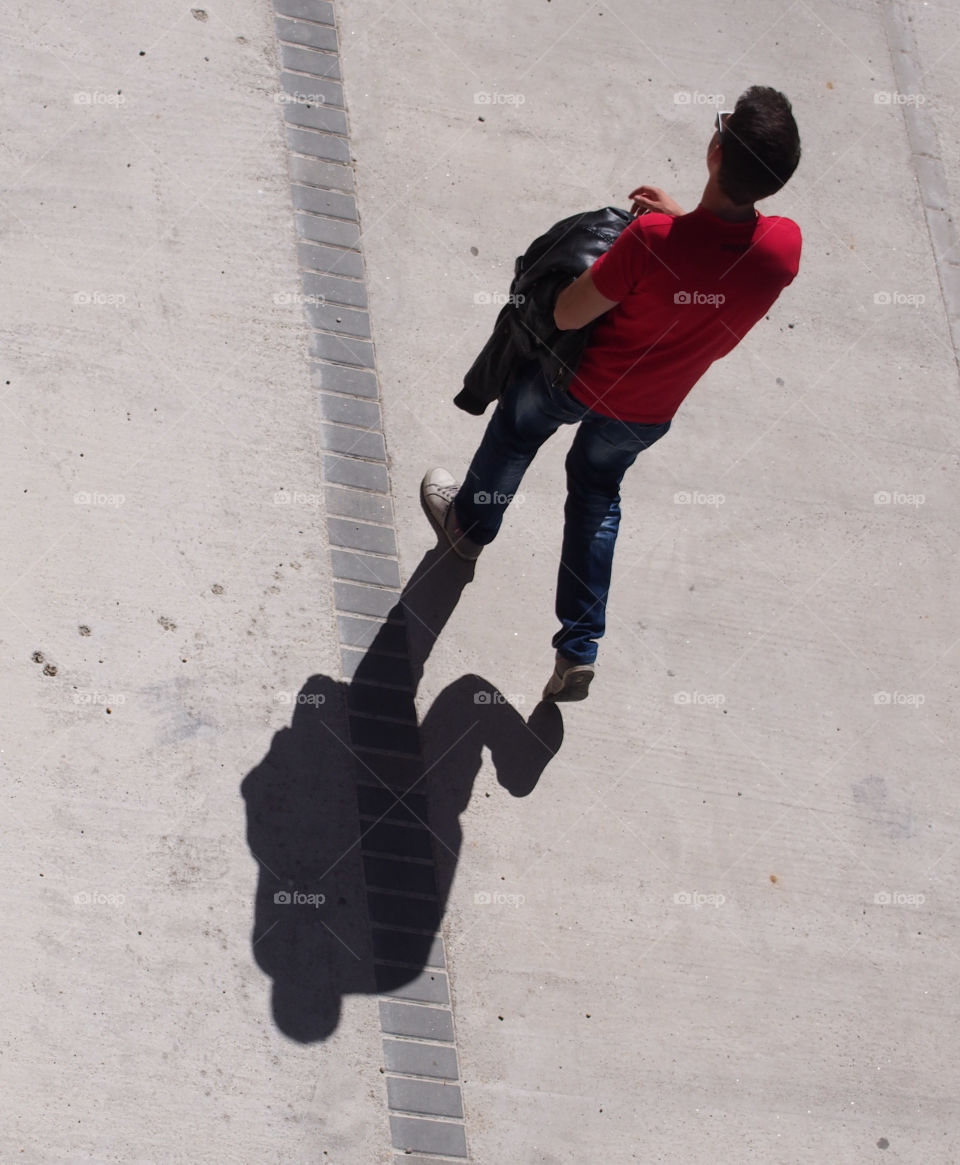 man and his shadow