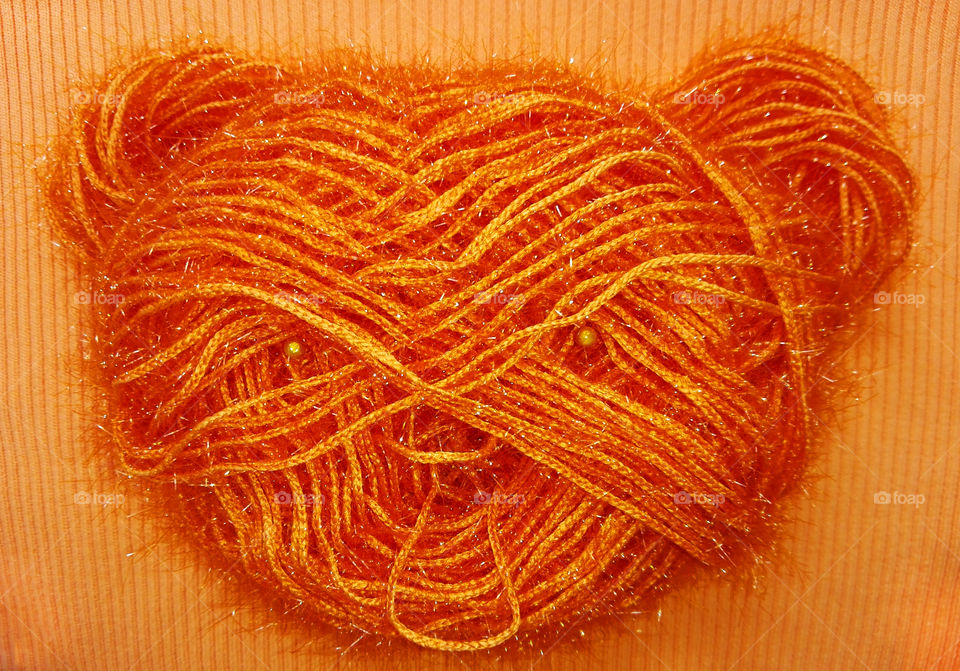 Bear face made from thread