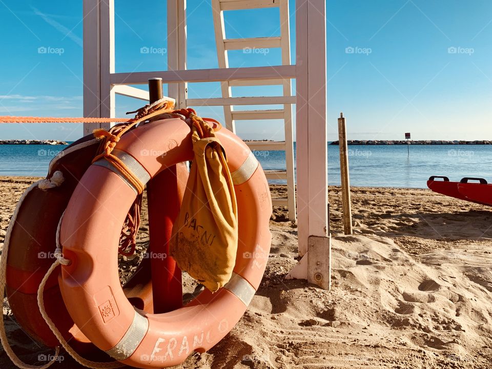 beach of the Adriatic coast in a beautiful summer day