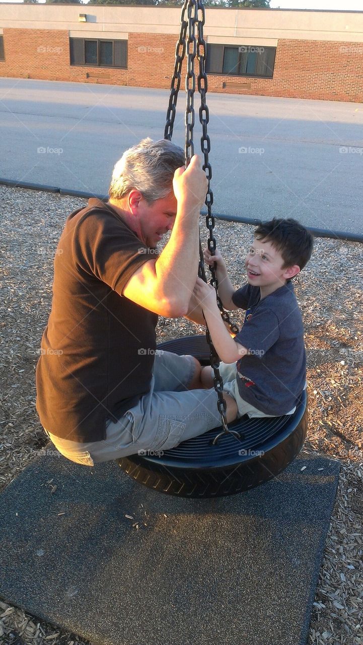 Tire swing fun 