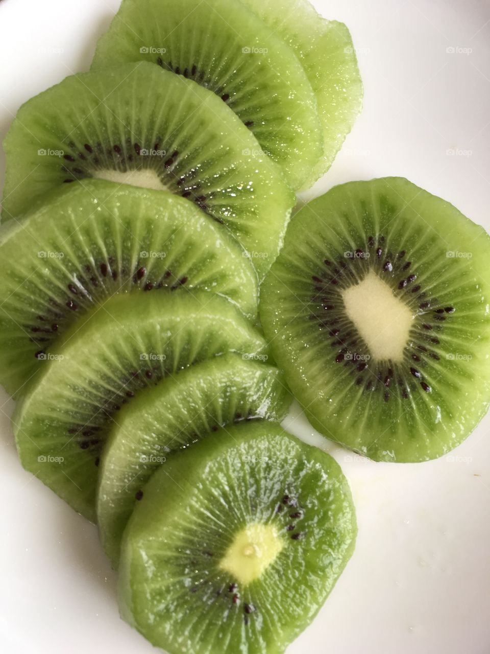 Fruta rodajas de kiwi verde