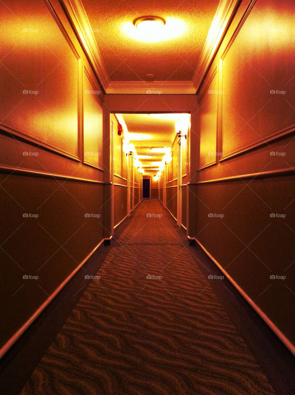 hotel perspective creepy hallway by kzr
