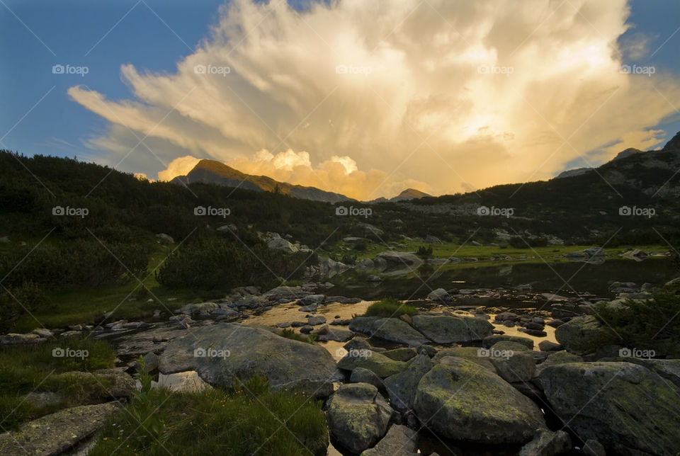 Storm over mountain