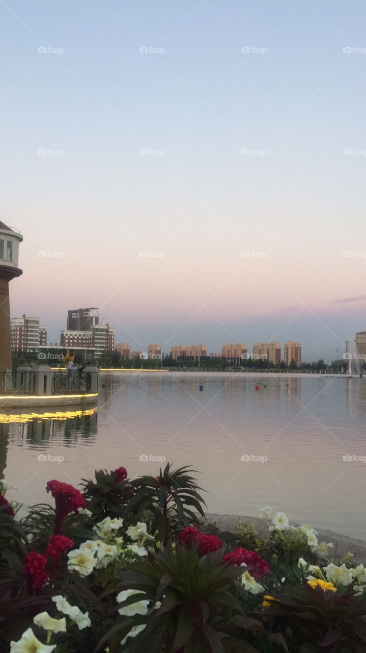 Water, Lake, No Person, Reflection, City