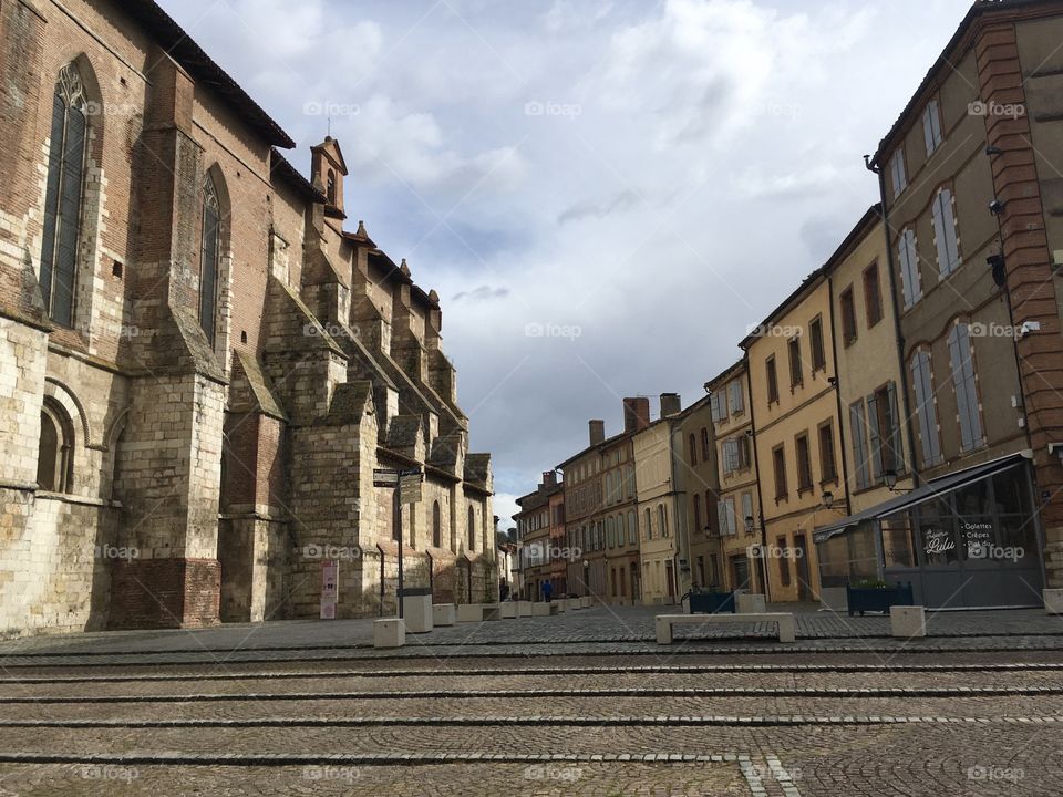 Quiet city square in the old town