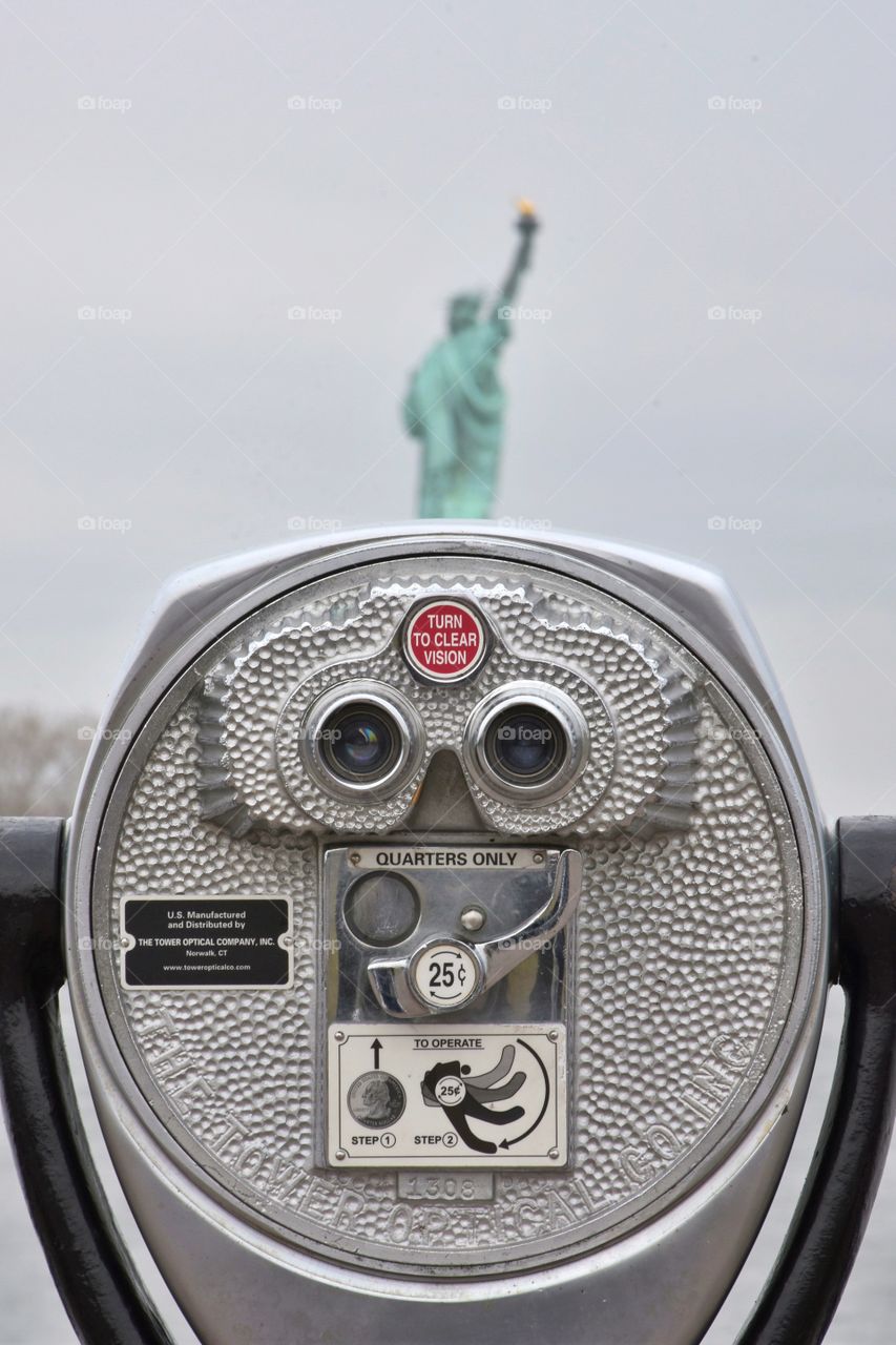 Looking at Statue of Liberty New York 