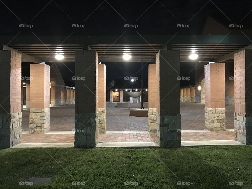 Plaza at night
