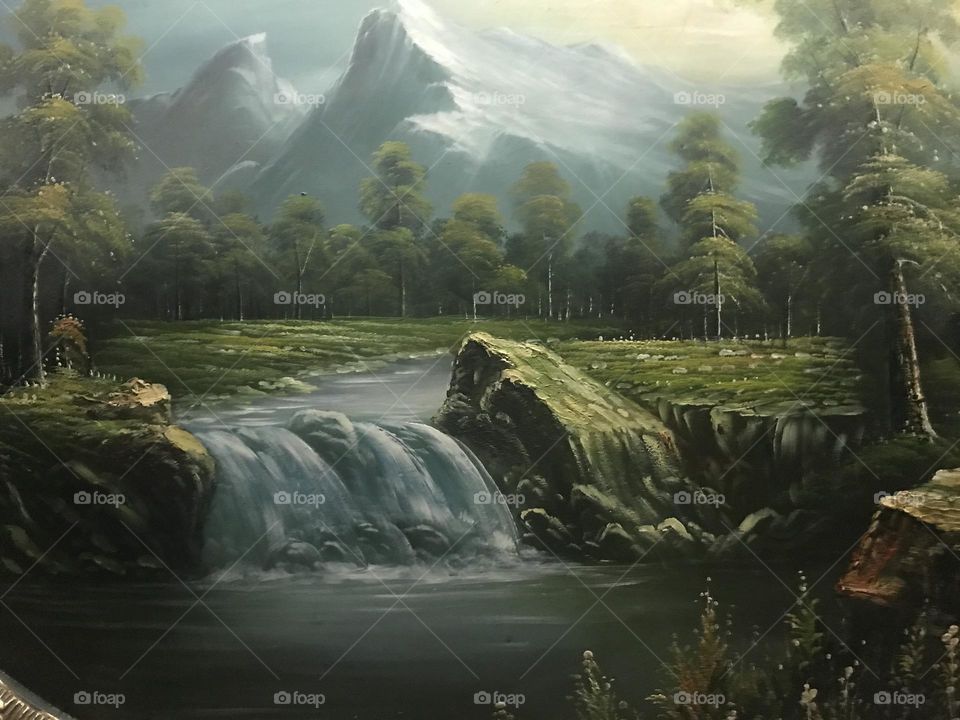 A beautiful view of the river and mountains 