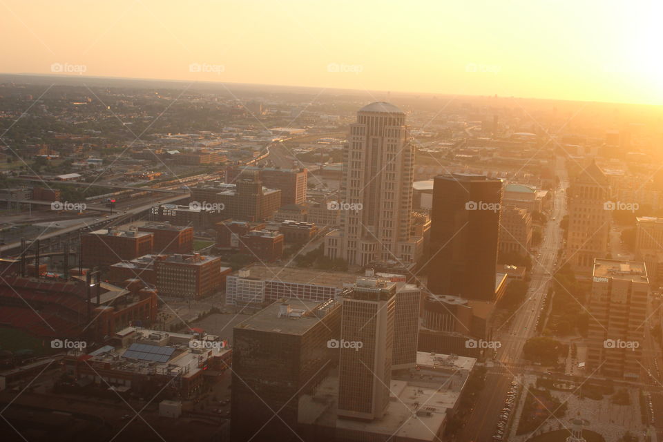 Sunset from the top of the St Louis Arch