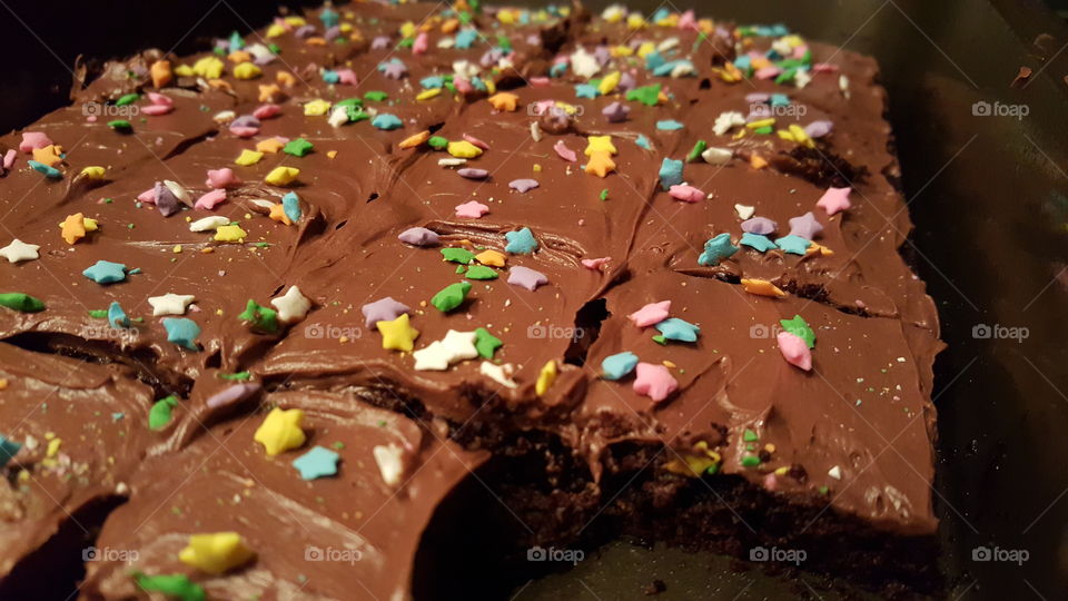 Frosted & Sprinkled Brownies