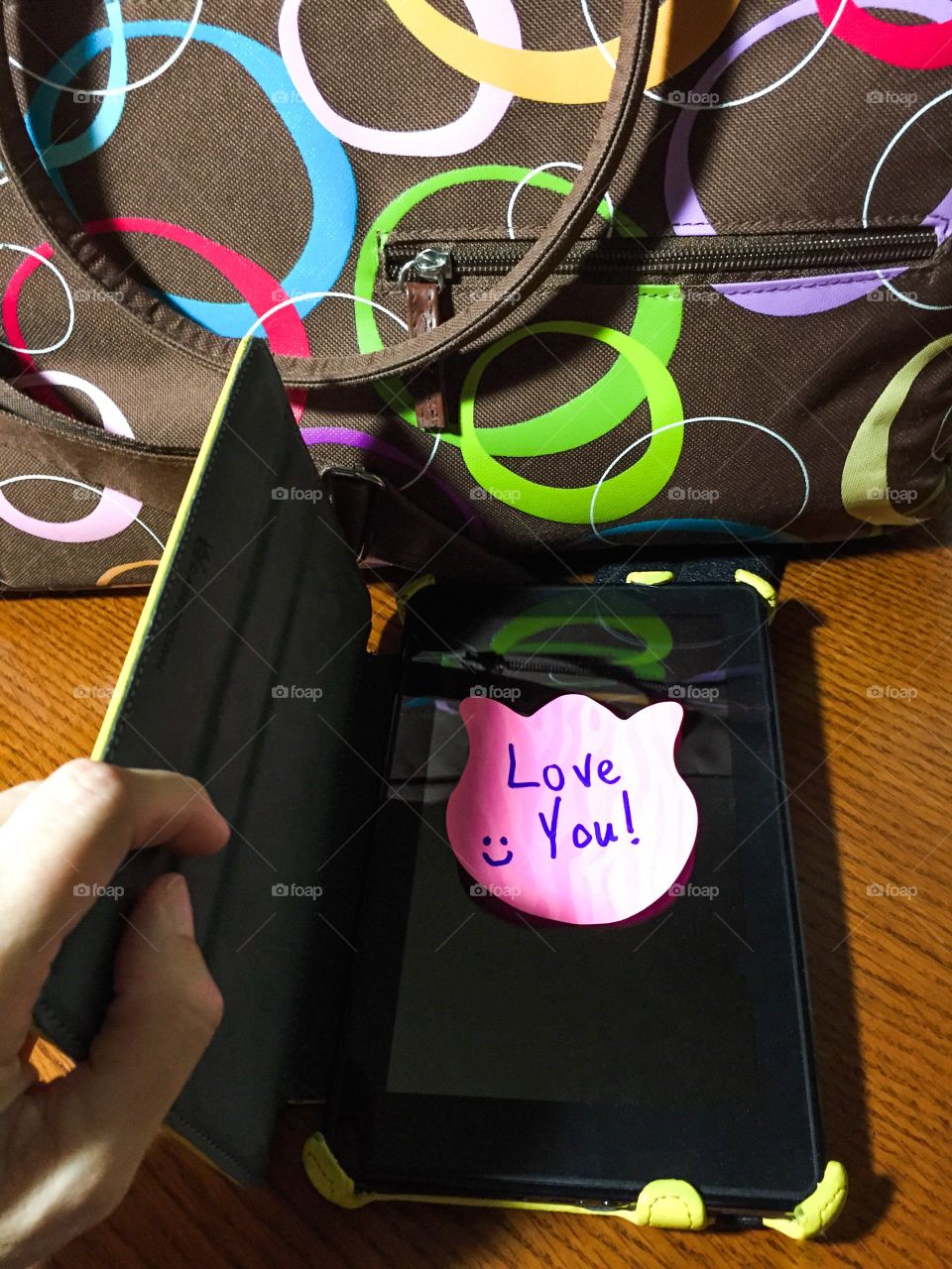 Love message on mobile screen