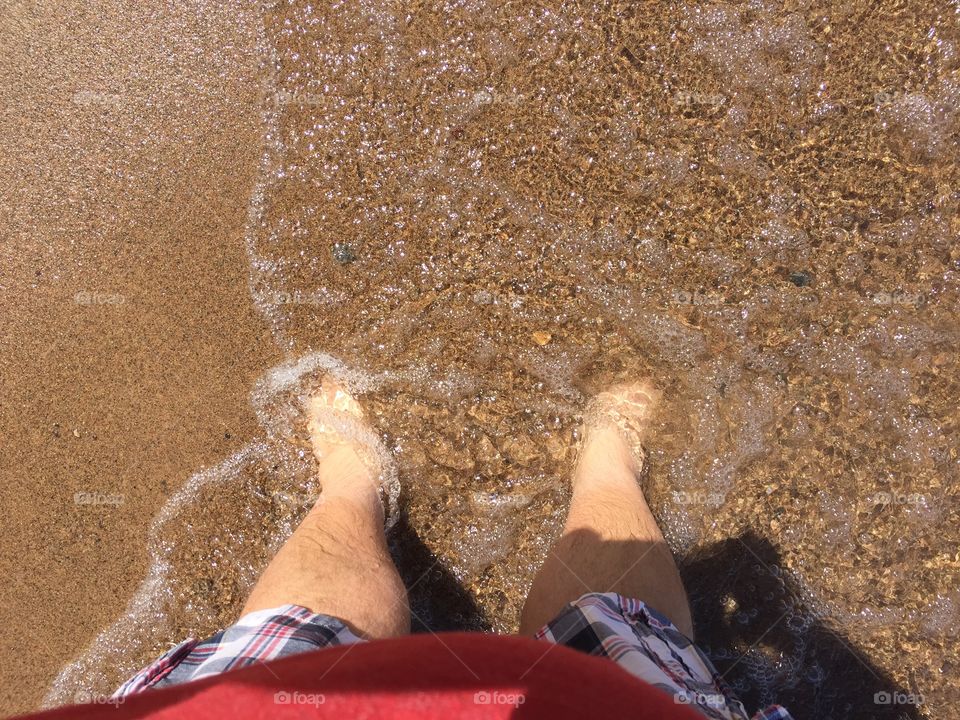Toes in the shore of Lake Superior