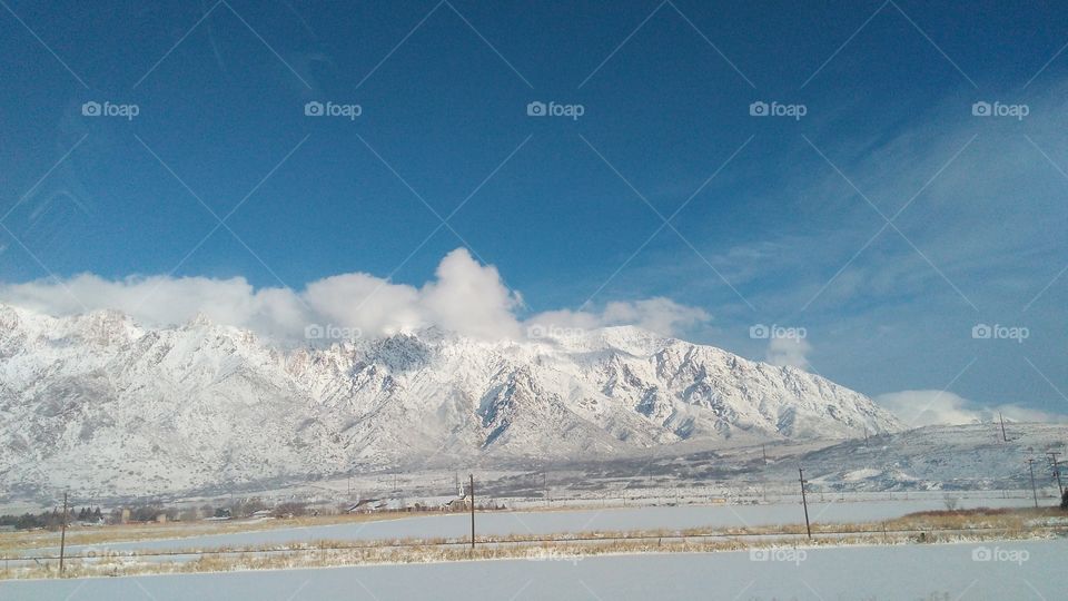 Snow Capped Utah Mountains
