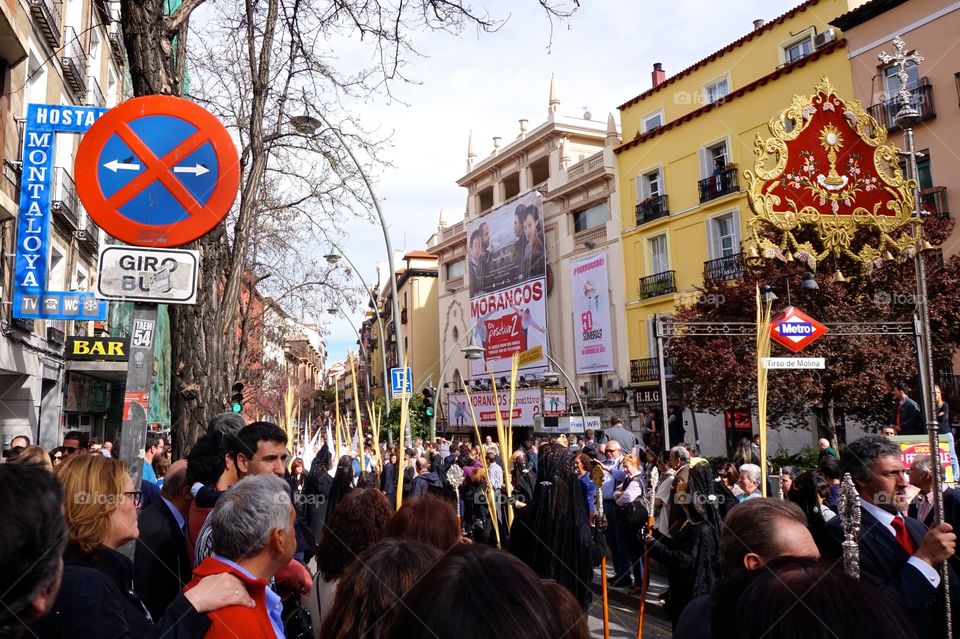 Semana Santa procession in Madrid, Spain 