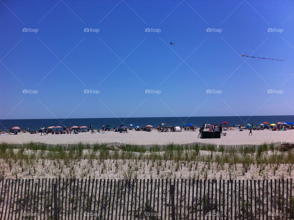 beach sky blue sand by centenoj