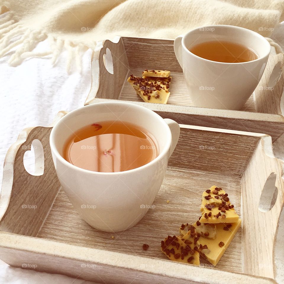 Morning breakfast in bed