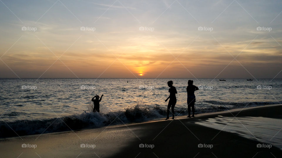family at the beach