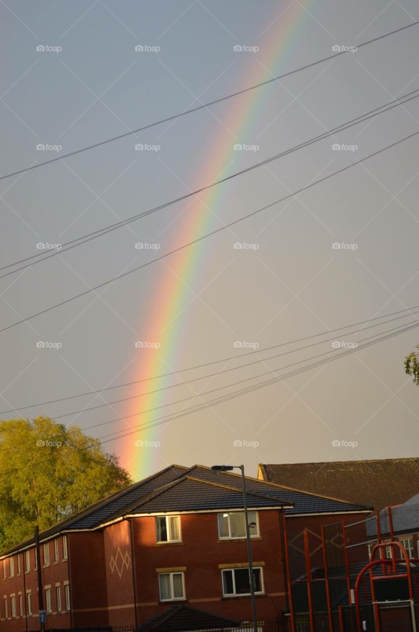 Rainbow over estate