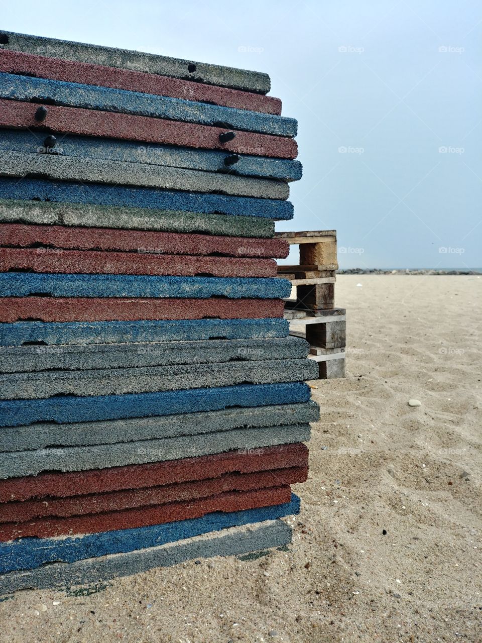 Strand Farben Paletten bunt Stapel