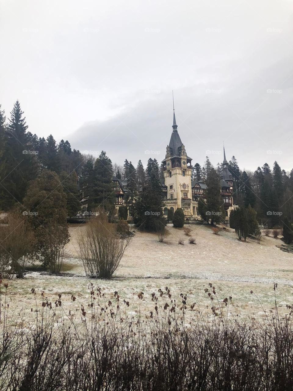 Peles Castle during the winter, Sinaia Romania