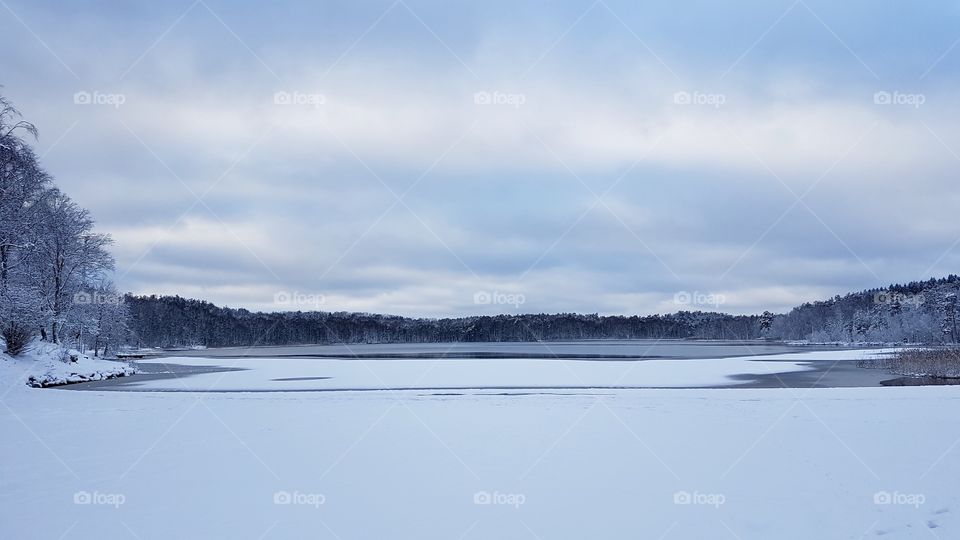 Winter , snow lake forest - vinter, snö sjö skog 